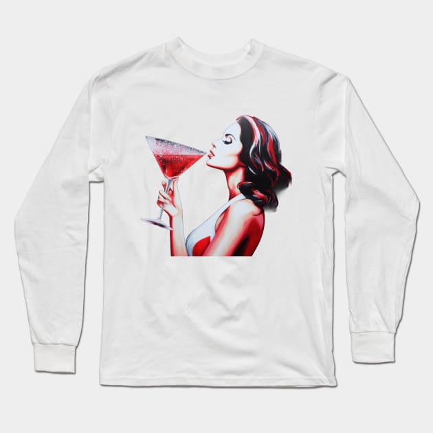 Wine O'Clock Long Sleeve T-Shirt by TooplesArt